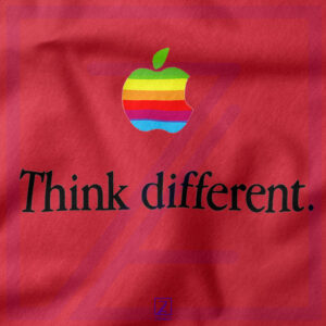 Think Different Apple Slogan closeup Hoodie - Funny Brand