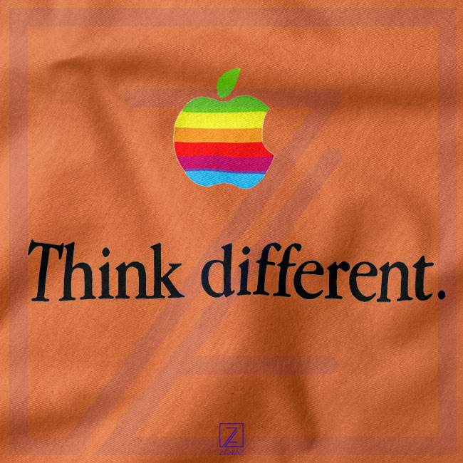 Think Different Apple Slogan closeup Sweatshirt - Logo Brand