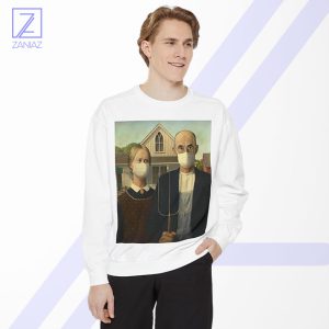 American Gothic Mask Covid 19 Sweatshirt - Coronavirus