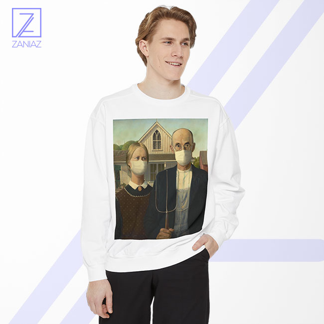 American Gothic Mask Covid 19 Sweatshirt - Coronavirus