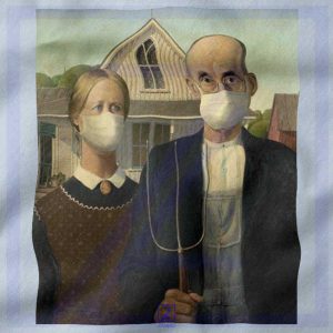 American Gothic Mask Covid 19 closeup Sweatshirt - Coronavirus