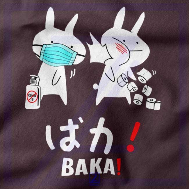 Baka Rabbits closeup Tshirt - Funny Japanese Anime