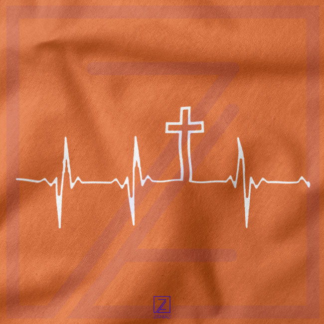 My Heartbeat Is The Cross closeup Hoodie - Christian Sayings