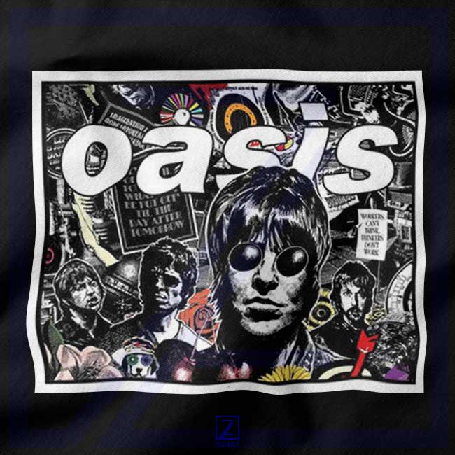 Oasis Band Collage closeup Hoodie - English Music
