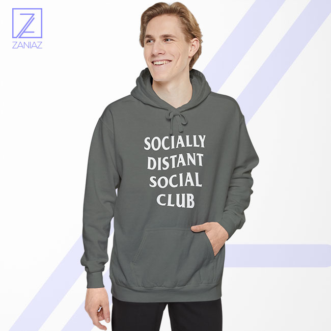 Socially Distant Social Club Hoodie - Anti Social Quotes