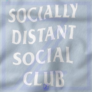 Socially Distant Social Club closeup Hoodie - Anti Social Quotes