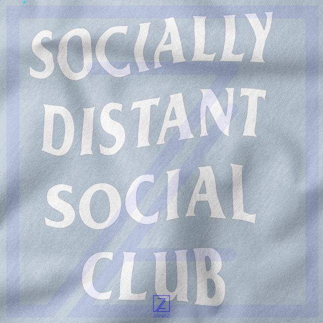 Socially Distant Social Club closeup Hoodie - Anti Social Quotes