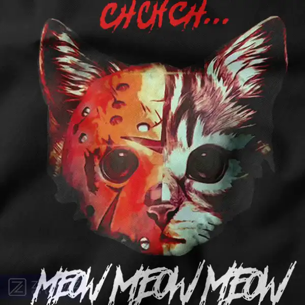 Cat Horror Halloween Graphic Apparel