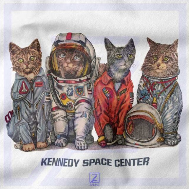 Cute Kennedy Space Cats Astronaut Parody Graphic Merch