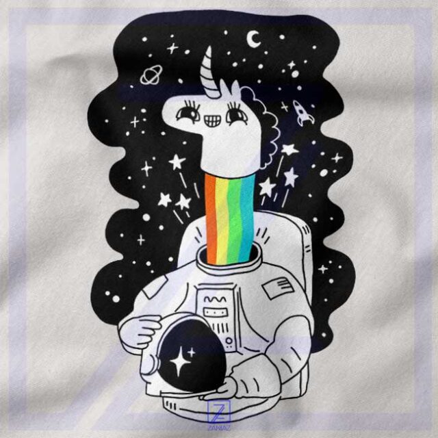 Cosmic Unicorn Astronaut Rainbow Graphic Tee