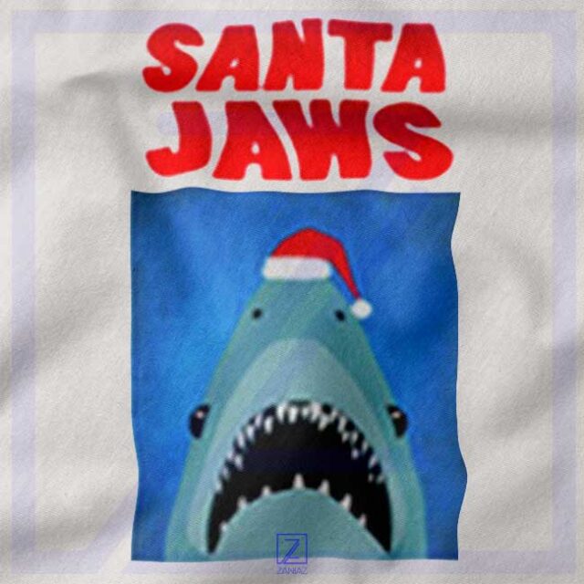 Father Christmas Jaws Parody Funny Holiday Shirt