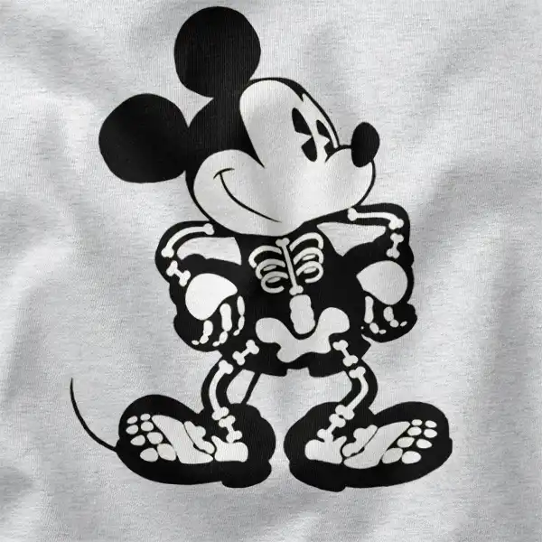 Vintage Mickey Mouse Skull Edgy Parody Graphic