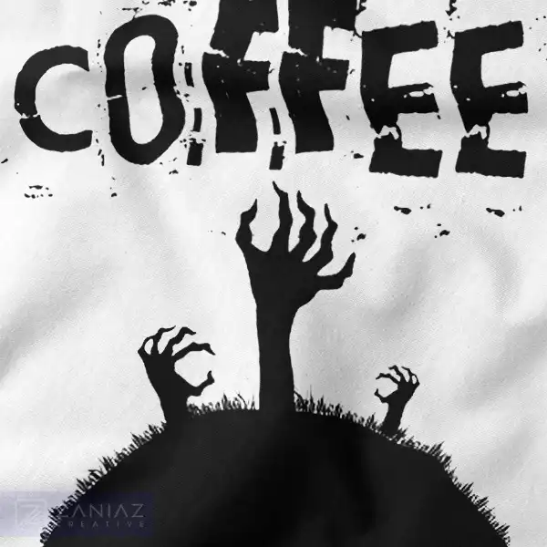 Funny Zombie Drinking Coffee Graphic Merch