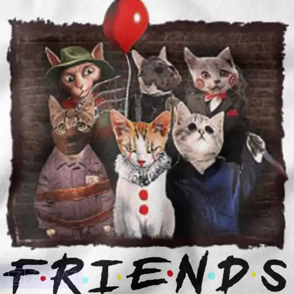 Horror Cats Friends Parody Merch