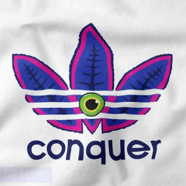 Conquer Logo Parody Funny Retro Meme Graphic Tee